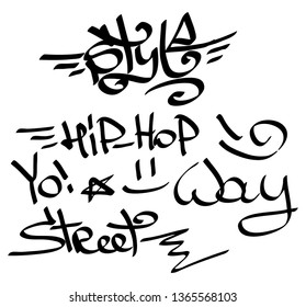 Modern graffiti tags on a white background. Vector art.