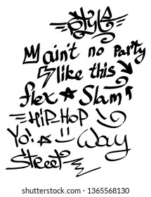Modern graffiti tags on a white background. Vector art.