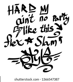 Modern graffiti tags on a white background. Vector art.