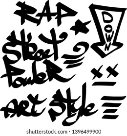 Modern graffiti tags on a white background. Vector art.