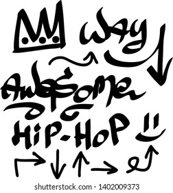 Modern graffiti tags on a white background. Vector art.