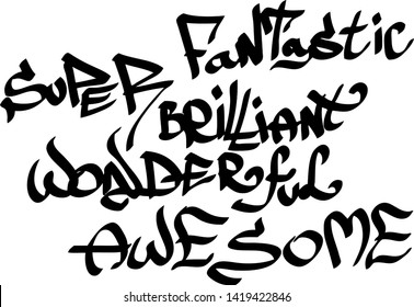 Modern graffiti tags on a white background. Vector art.