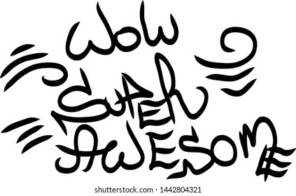 Modern graffiti tags on a white background. Vector art.