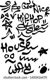 Modern graffiti tags on a white background. Vector art.