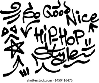 Modern graffiti tags on a white background. Vector art.