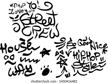 Modern graffiti tags on a white background. Vector art.