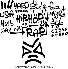 Modern graffiti tags on a white background. Vector art.