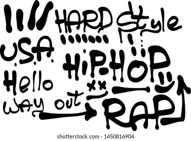 Modern graffiti tags on a white background. Vector art.