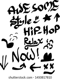 Modern graffiti tags on a white background. Vector art.