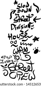 Modern graffiti tags on a white background. Vector art.