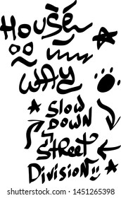 Modern graffiti tags on a white background. Vector art.