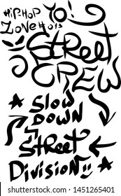 Modern graffiti tags on a white background. Vector art.