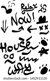 Modern graffiti tags on a white background. Vector art.