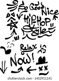 Modern graffiti tags on a white background. Vector art.