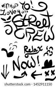 Modern graffiti tags on a white background. Vector art.