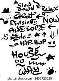 Modern graffiti tags on a white background. Vector art.