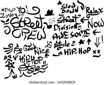 Modern graffiti tags on a white background. Vector art.