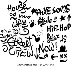 Modern graffiti tags on a white background. Vector art.