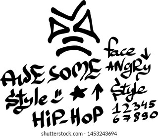 Modern graffiti tags on a white background. Vector art.
