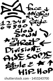 Modern graffiti tags on a white background. Vector art.