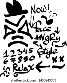 Modern graffiti tags on a white background. Vector art.