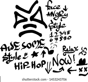 Modern graffiti tags on a white background. Vector art.