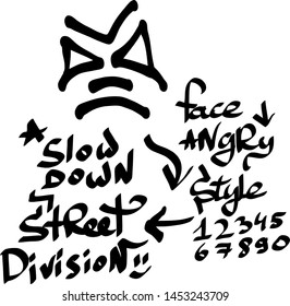 Modern graffiti tags on a white background. Vector art.