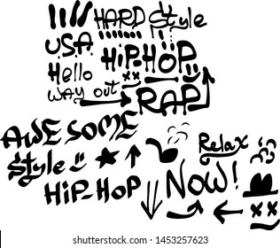 Modern graffiti tags on a white background. Vector art.