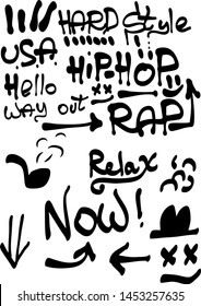 Modern graffiti tags on a white background. Vector art.
