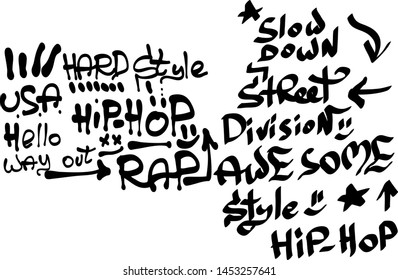 Modern graffiti tags on a white background. Vector art.