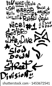 Modern graffiti tags on a white background. Vector art.