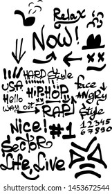 Modern graffiti tags on a white background. Vector art.