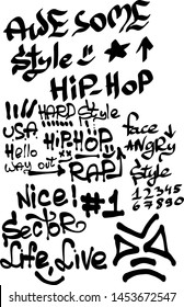 Modern graffiti tags on a white background. Vector art.