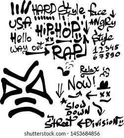 Modern graffiti tags on a white background. Vector art.