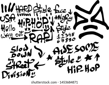 Modern graffiti tags on a white background. Vector art.