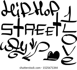 Modern graffiti tags on a white background. Vector art.