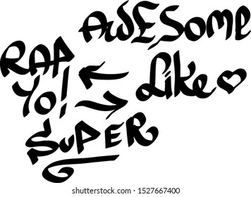 Modern graffiti tags on a white background. Vector art.