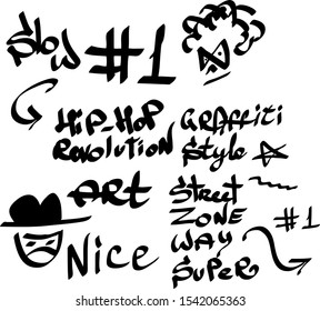 Modern graffiti tags on a white background. Vector art.