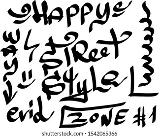 Modern graffiti tags on a white background. Vector art.