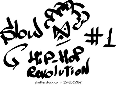 Modern graffiti tags on a white background. Vector art.
