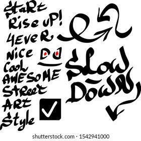 Modern graffiti tags on a white background. Vector art.