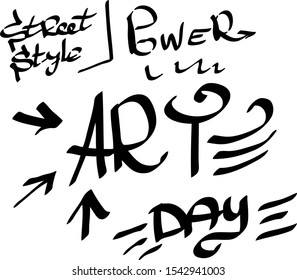 Modern graffiti tags on a white background. Vector art.
