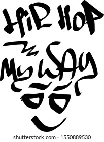 Modern graffiti tags on a white background. Vector art.