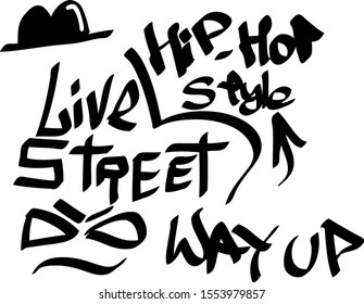 Modern graffiti tags on a white background. Vector art.