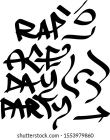 Modern graffiti tags on a white background. Vector art.