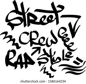 Modern graffiti tags on a white background. Vector art.