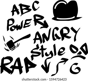 Modern graffiti tags on a white background. Vector art.