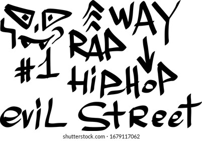 Modern graffiti tags on a white background. Vector art.