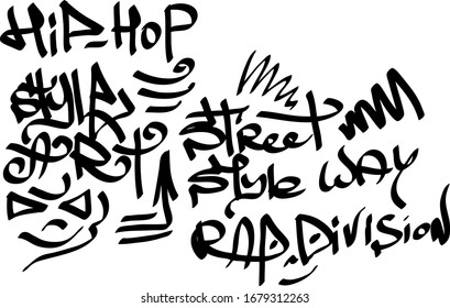 Modern graffiti tags on a white background. Vector art.