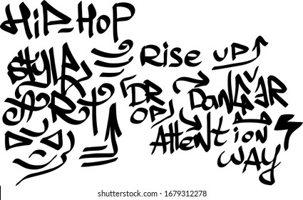 Modern graffiti tags on a white background. Vector art.